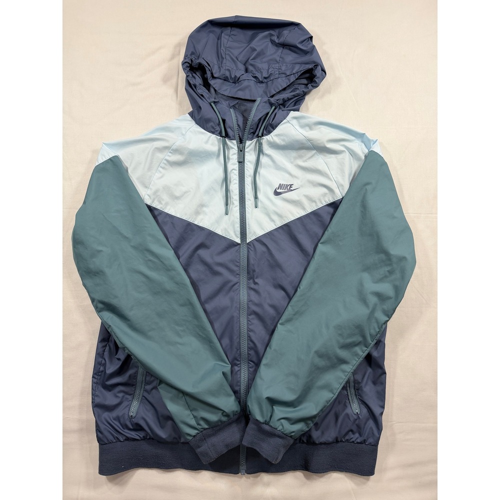 Nike Windrunner Hooded Windbreaker Jacket Blue Colorblock